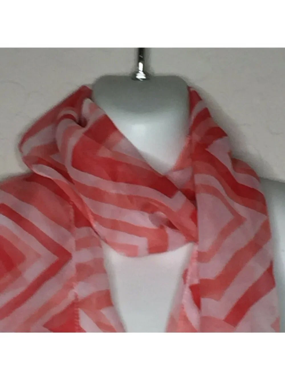 Womens Peach White Diamond Geometric Scarf Accessories Fashion One Size 30